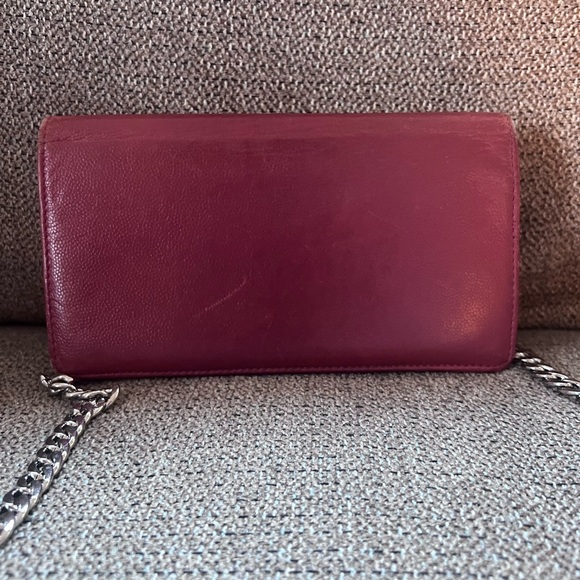 Authentic Chanel Lambskin Red Flap Wallet WOC Bag - Picture 3 of 12